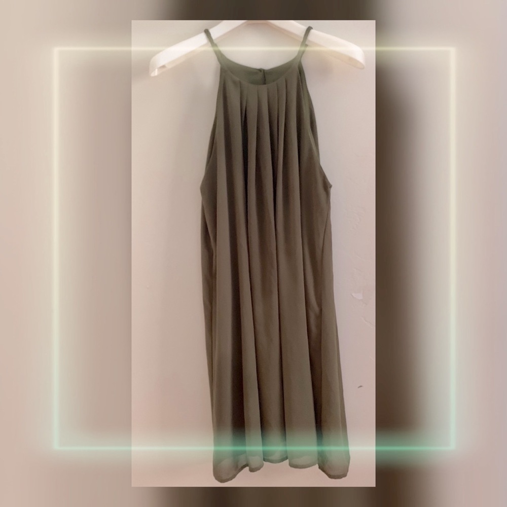 Olive Green Loose Strap Dress